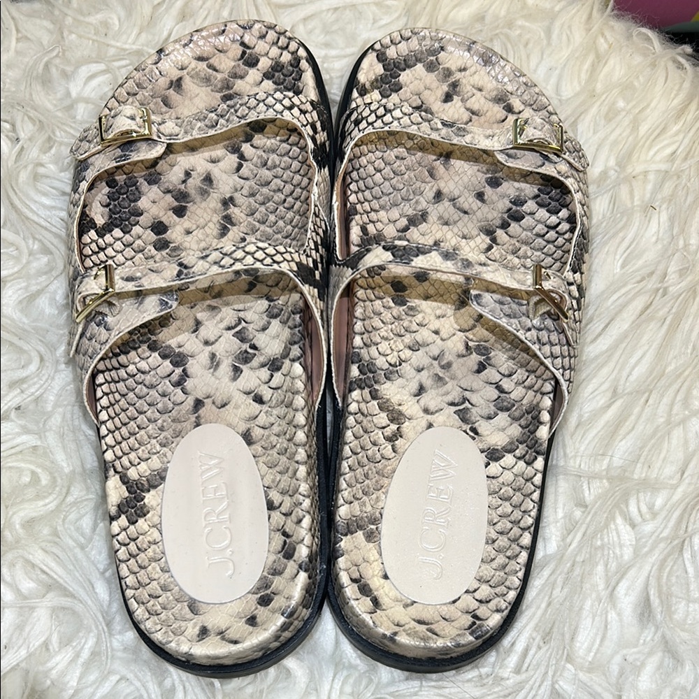 J.Crew Colbie Snake Print Sandals
